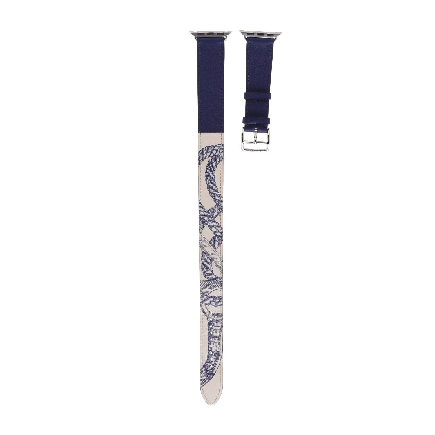 Hermes Swift Cavalleria Print 41mm Apple Watch Double Tour Strap Encre Beton 1 of 8