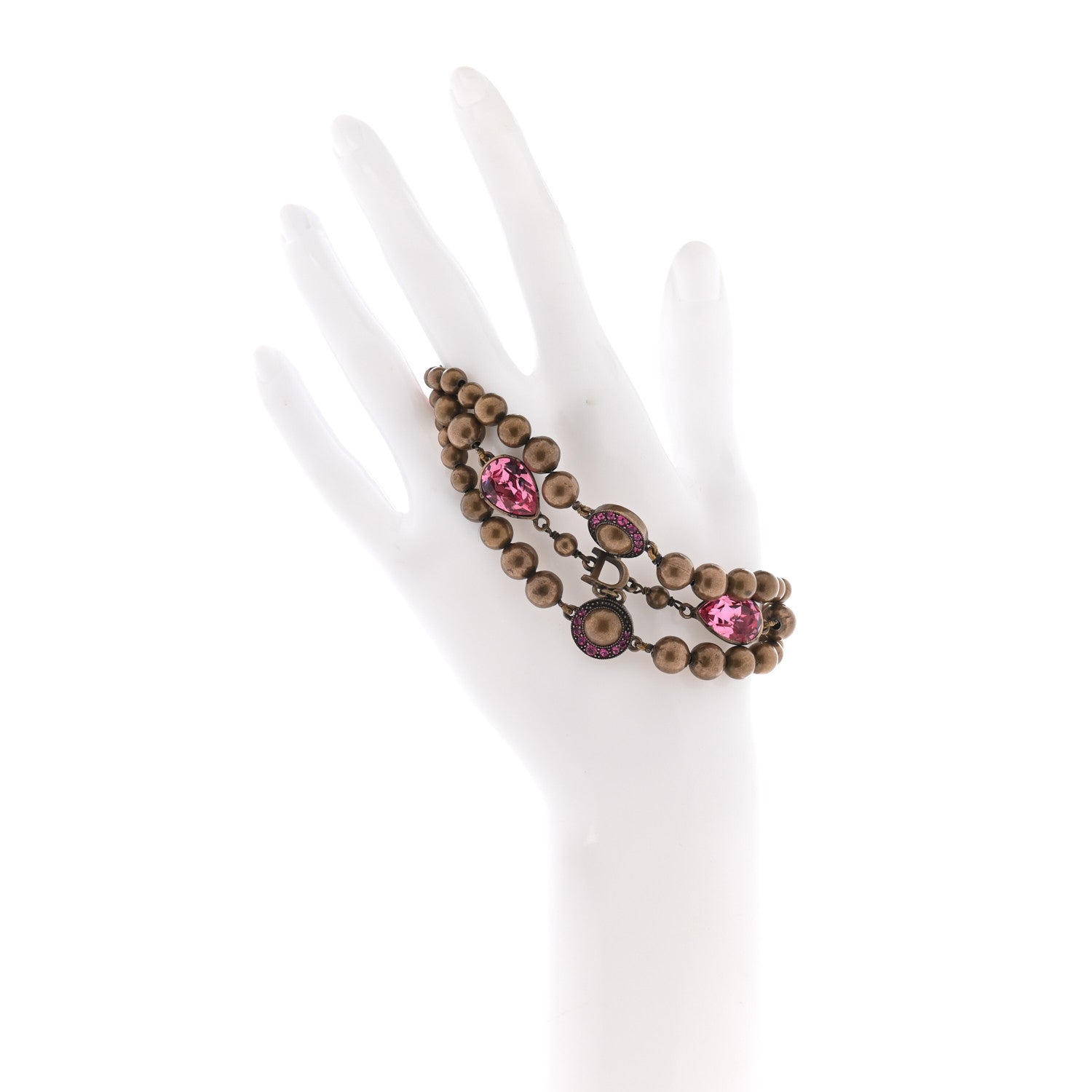 Christian Dior Bead Crystal Bracelet Pink 2 of 4