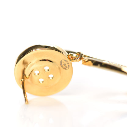 Chanel Metal Large Paris Button Earrings Gold 4 of 5