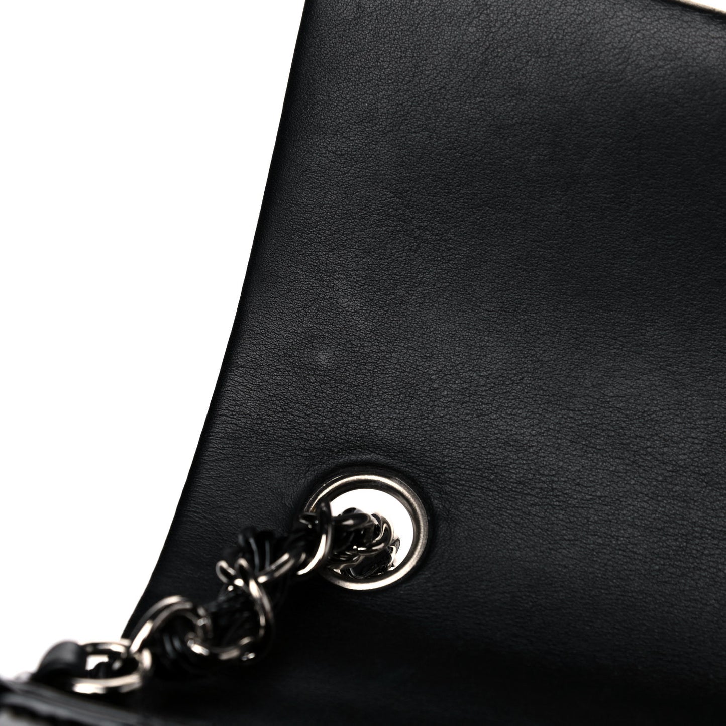Patent Calfskin Quilted Mini Rectangular Flap Black