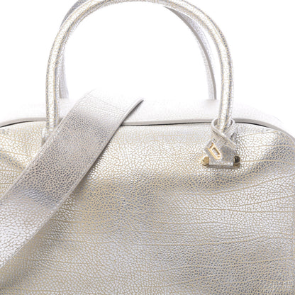 Delvaux Metallic Crispy Calfskin Cool Box Satchel Antique Silver 8 of 10