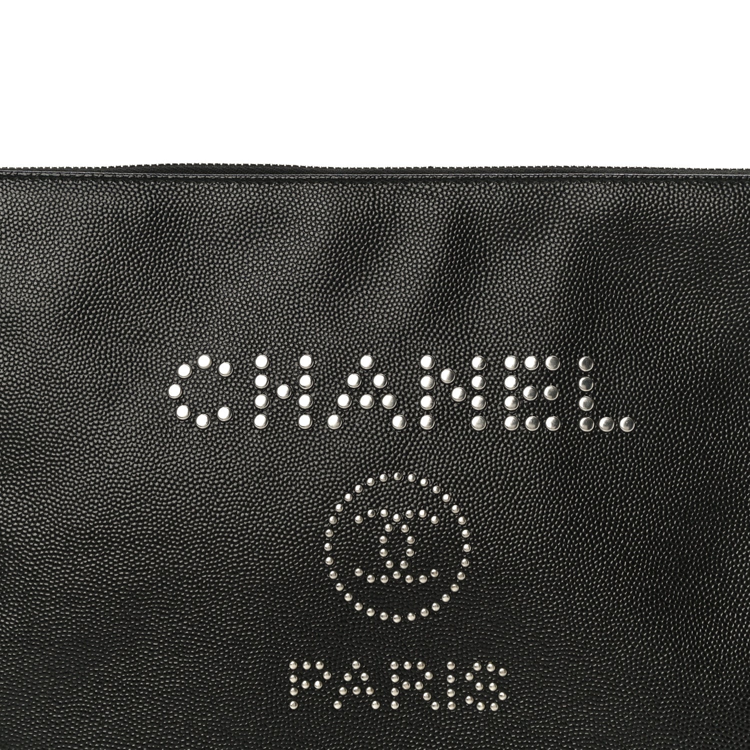 Chanel Caviar Studded Medium Deauville Pouch Black 8 of 10