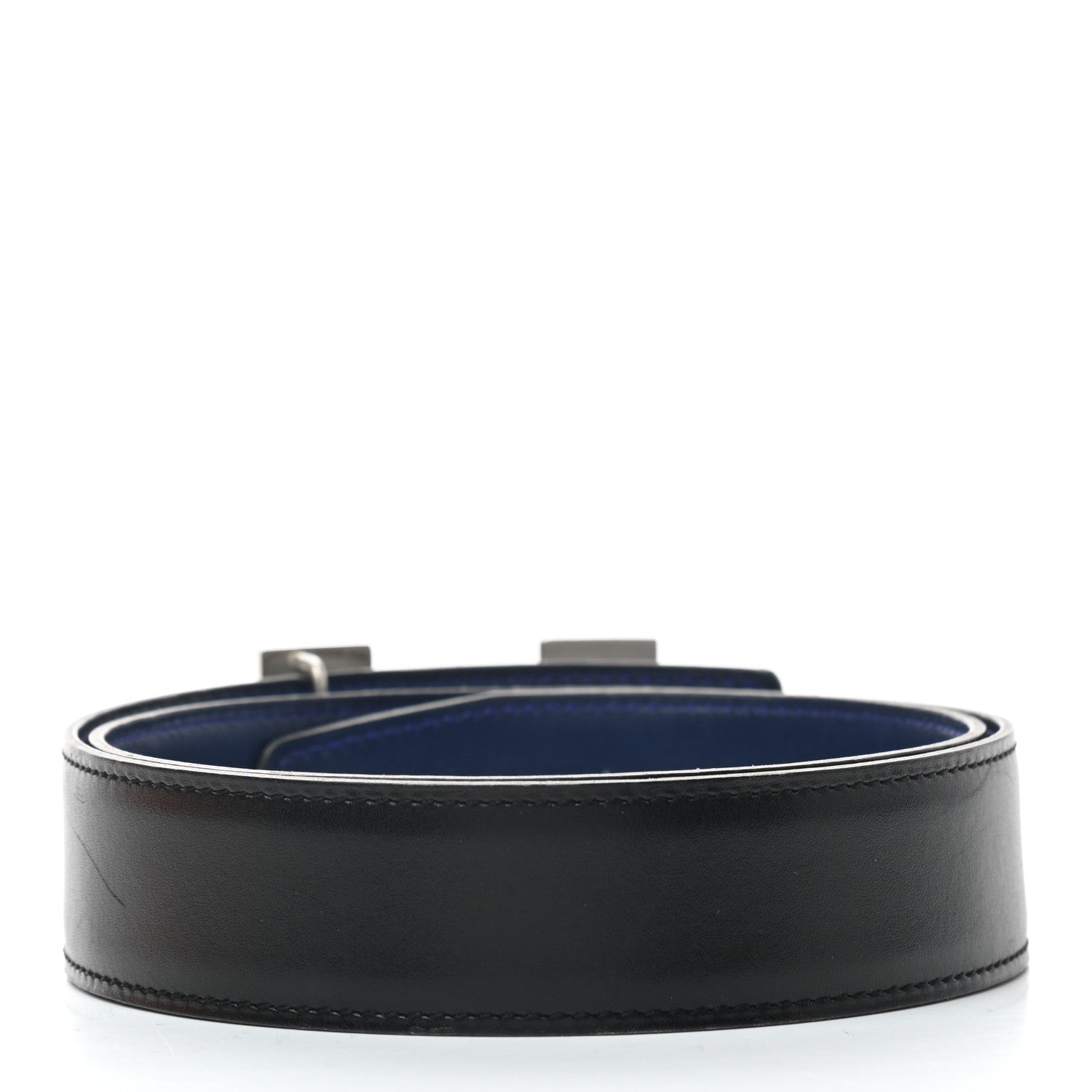 Hermes Box Chamonix 32mm H Belt 70 Black Bleu Marine 2 of 6