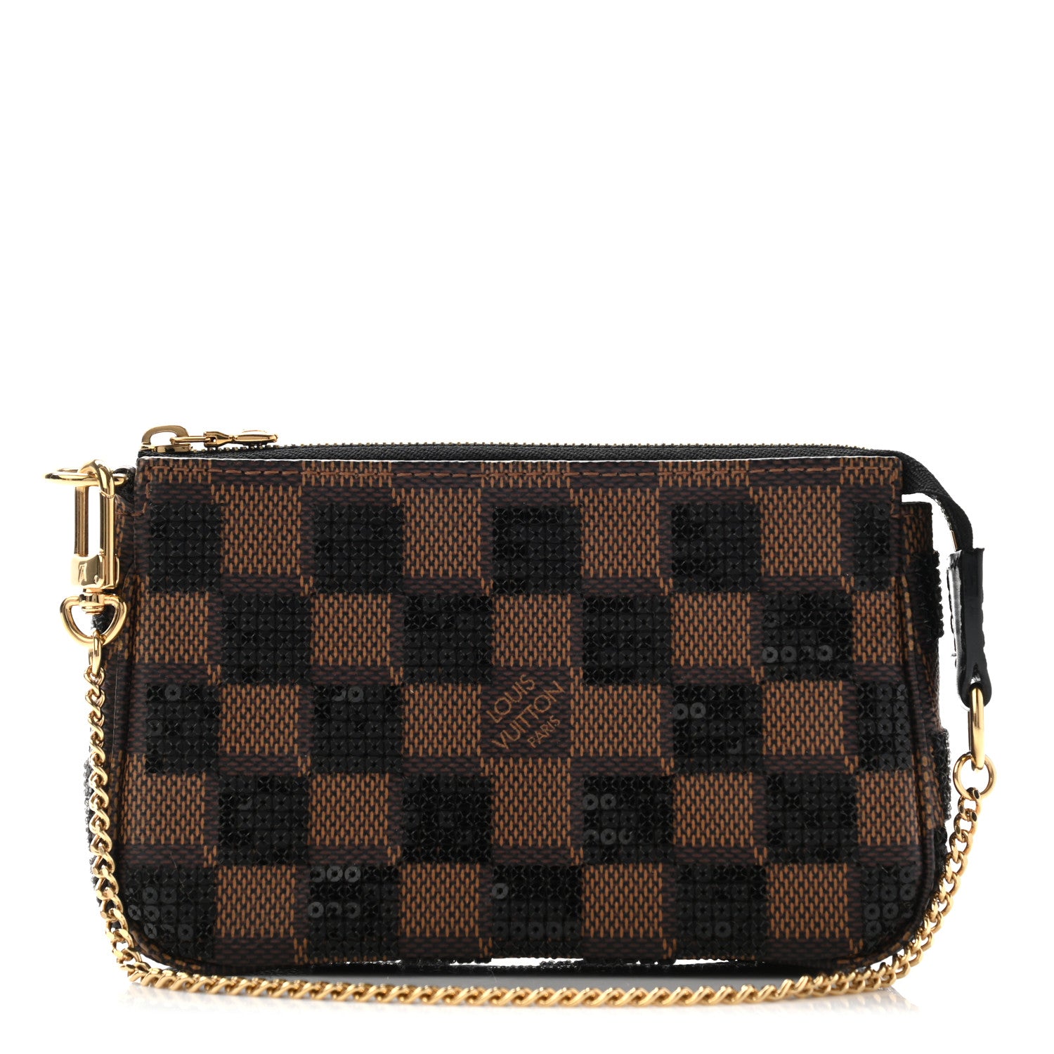 Louis Vuitton Damier Paillettes Mini Pochette Accessories Black 1 of 8