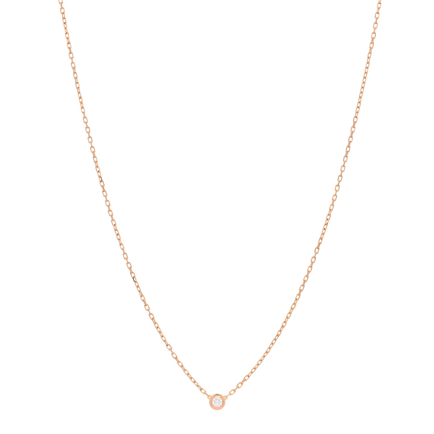 18K Pink Gold Diamond XS D'Amour Pendant Necklace