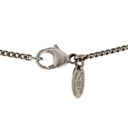 Chanel Enamel CC Pearl Drop Necklace Blue Silver 5 of 6