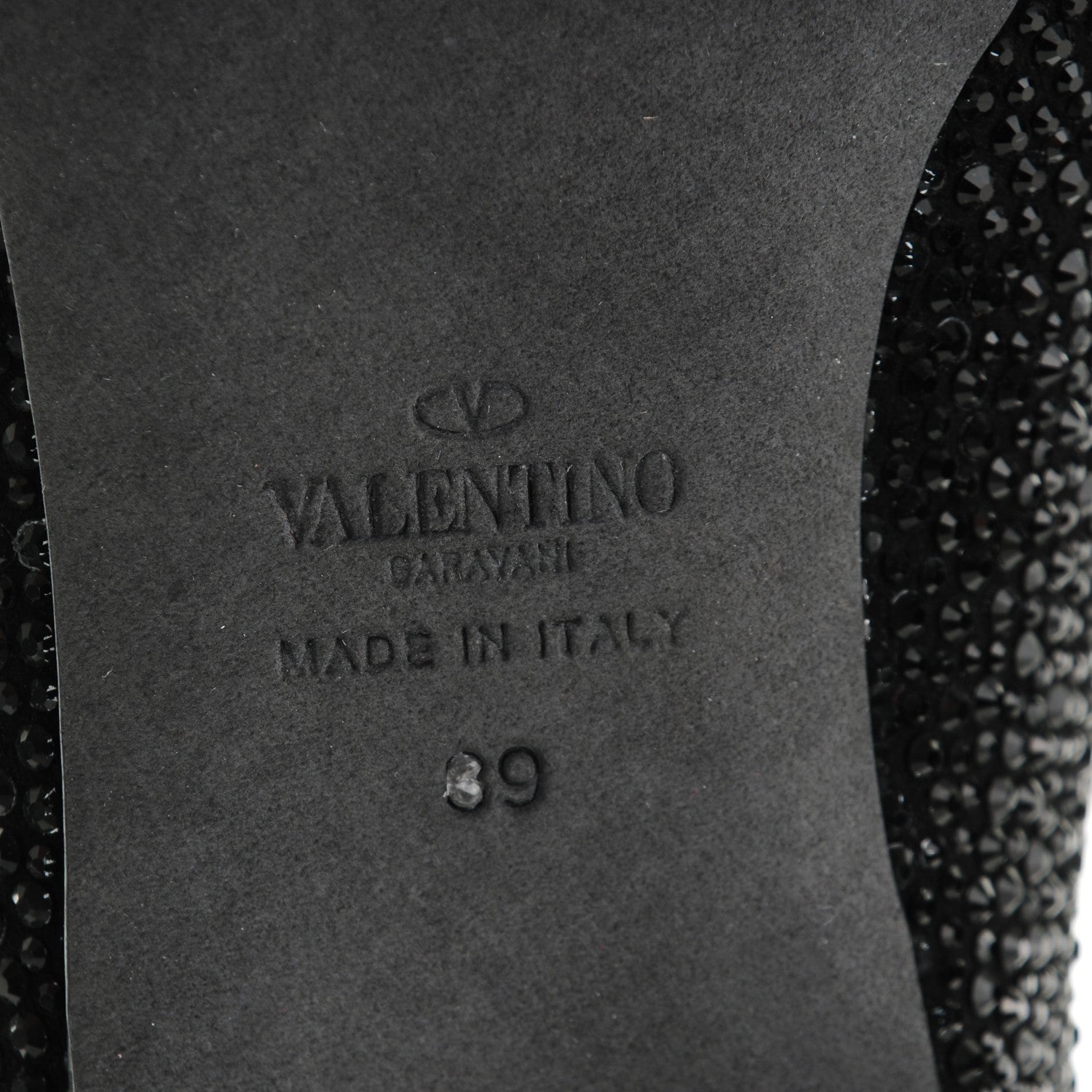 Valentino Garavani Nappa Crystal Rockstud Flats 39 Black 8 of 8
