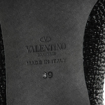 Valentino Garavani Nappa Crystal Rockstud Flats 39 Black 8 of 8