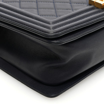Chanel Lambskin Quilted Medium Boy Flap Dark Navy 9 of 10