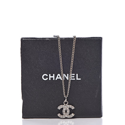 Chanel Crystal Timeless CC Necklace Silver 6 of 6