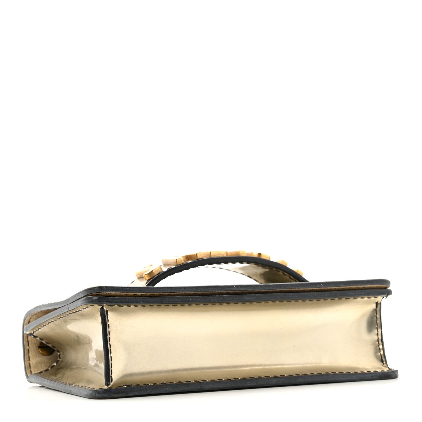 Metallic Calfskin J'Adior Mini Chain Flap Bag Gold