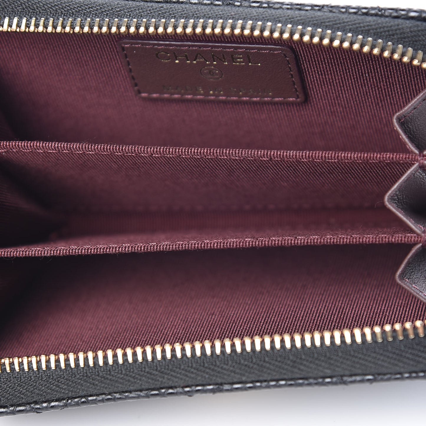 Caviar Quilted Zip Coin Purse Black