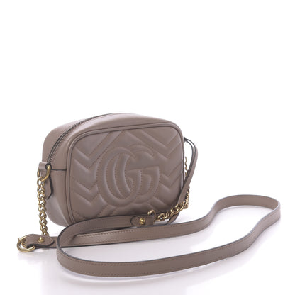 Gucci Calfskin Matelasse Mini GG Marmont Chain Shoulder Bag Porcelain Rose 3 of 12