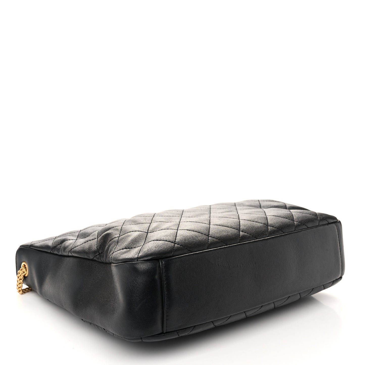Lambskin Quilted CC Chain Link Hobo Black