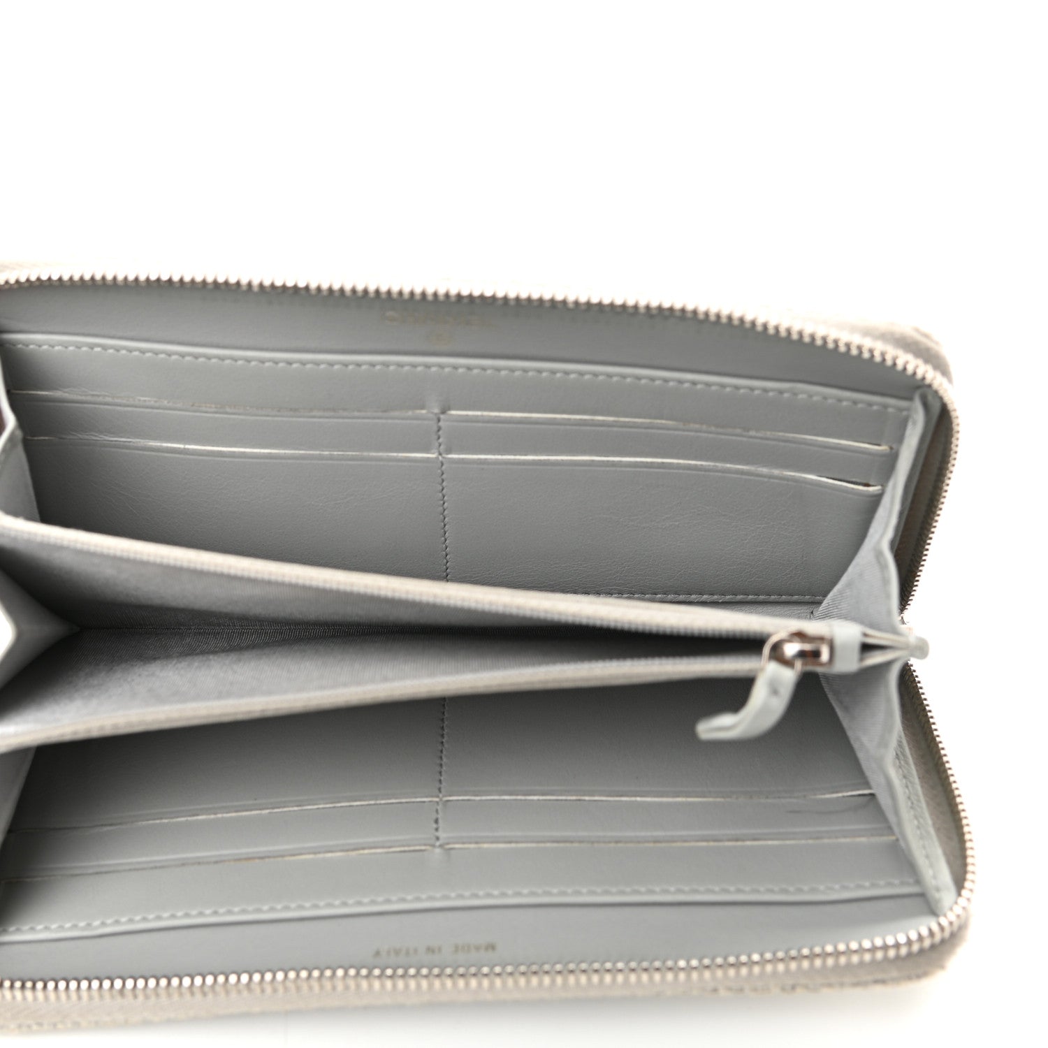 Chanel Canvas Deauville Zip Around Wallet Grey 5 of 9