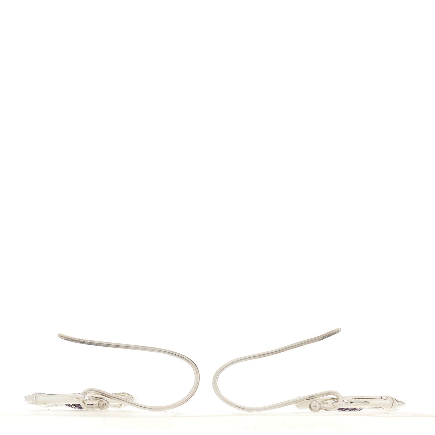 Sterling Silver Amethyst Bamboo Drop Earrings