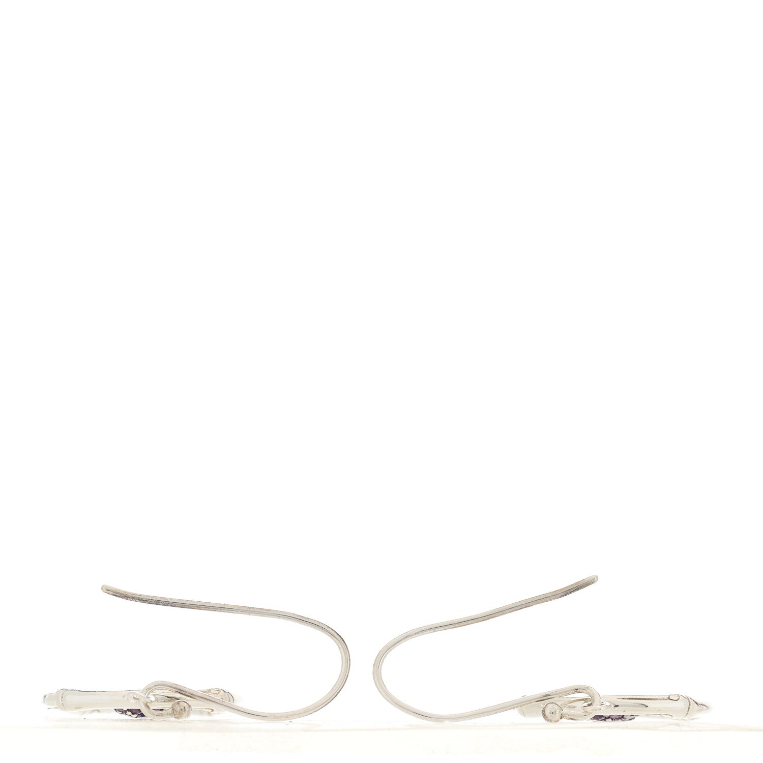 John Hardy Sterling Silver Amethyst Bamboo Drop Earrings 3 of 6