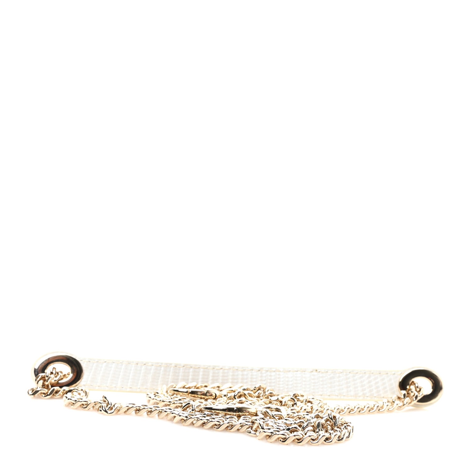 Christian Dior Metallic Lizard Mini Lady Dior Chain Shoulder Strap White 2 of 3