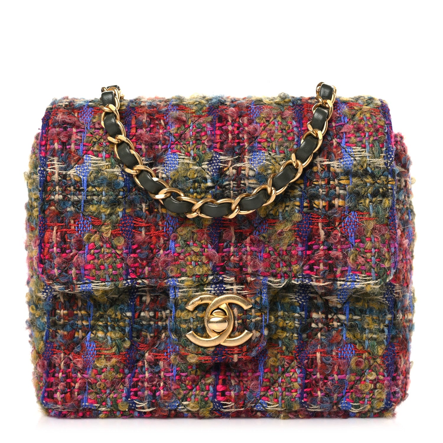 Chanel Tweed Quilted Mini Square Flap Multicolor 1 of 9