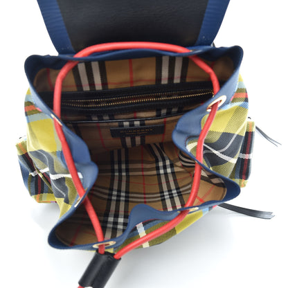 Burberry Canvas Tartan Medium Rucksack Backpack Flax Yellow 5 of 9