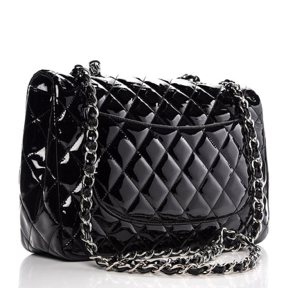Chanel Patent Quilted Jumbo Single Flap Black 3 of 8