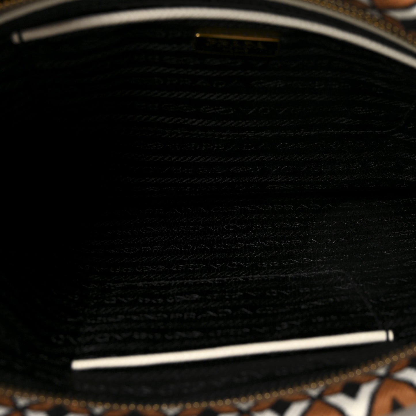Tessuto Jacquard Printed Large Clutch Brown Black White