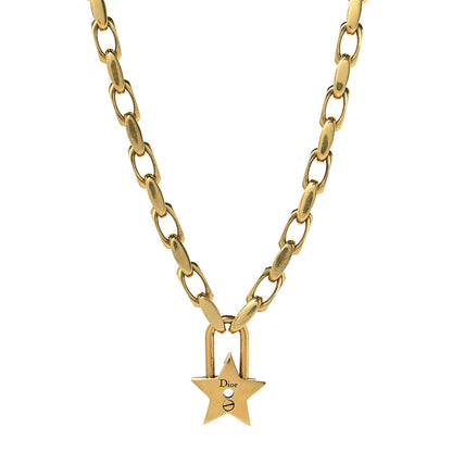 Christian Dior Metal Lucky Star Choker Necklace Aged Gold 1 of 4