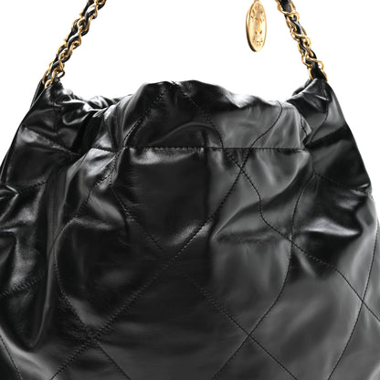 Chanel Shiny Calfskin Quilted Small Chanel 22 Black 9 of 11