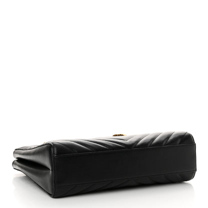 Saint Laurent Grain de Poudre Matelasse Chevron Medium Tribeca Shopping Bag Black 4 of 14