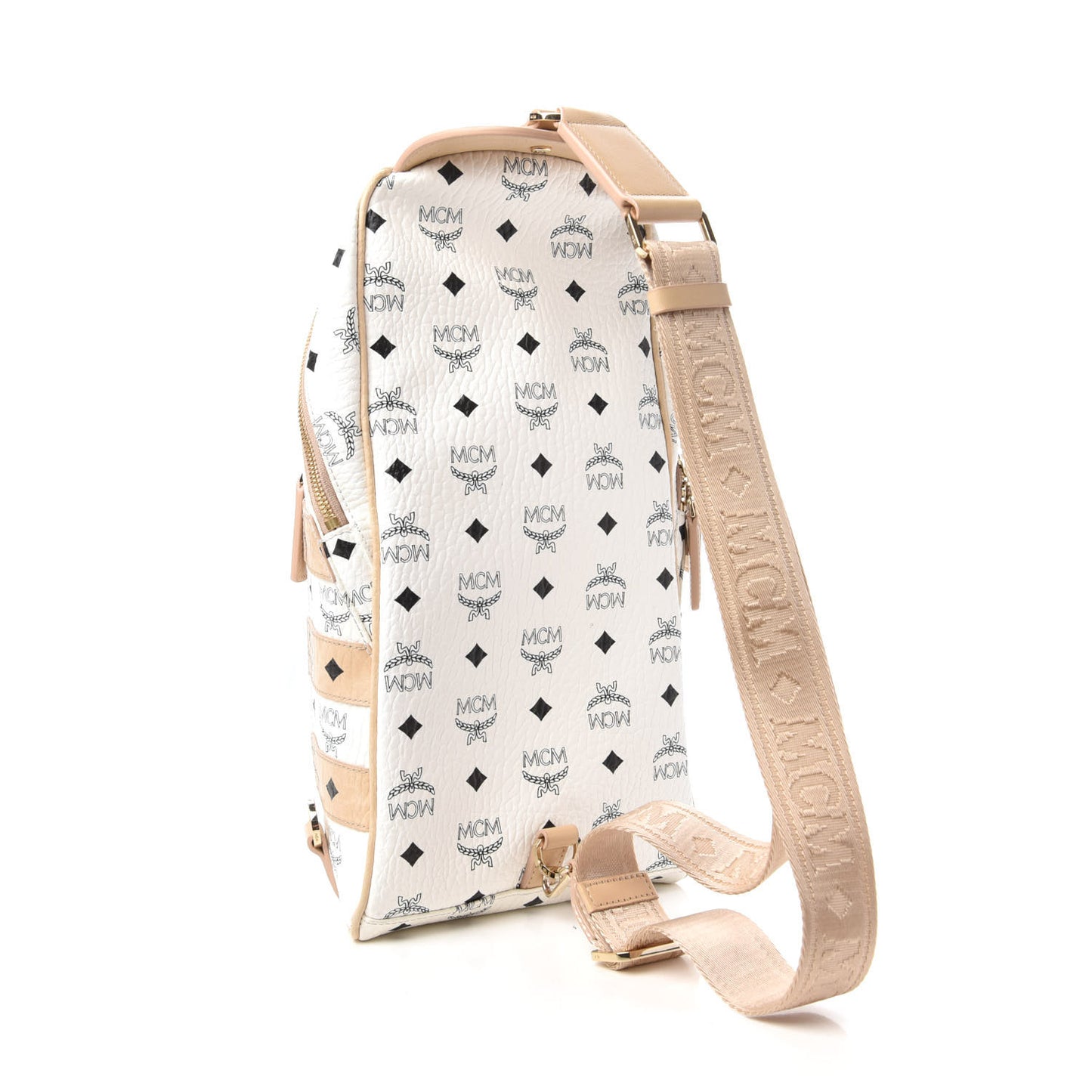 Visetos Spot Medium Sling Bag Beige White