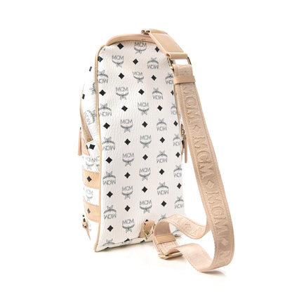 MCM Visetos Spot Medium Sling Bag Beige White 2 of 8