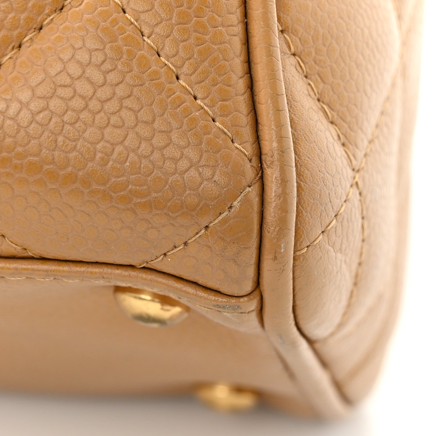 Chanel Caviar Quilted Large Bowler Bag Beige 21 of 21