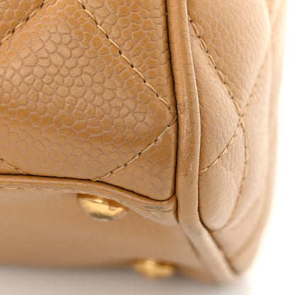 Chanel Caviar Quilted Large Bowler Bag Beige 21 of 21