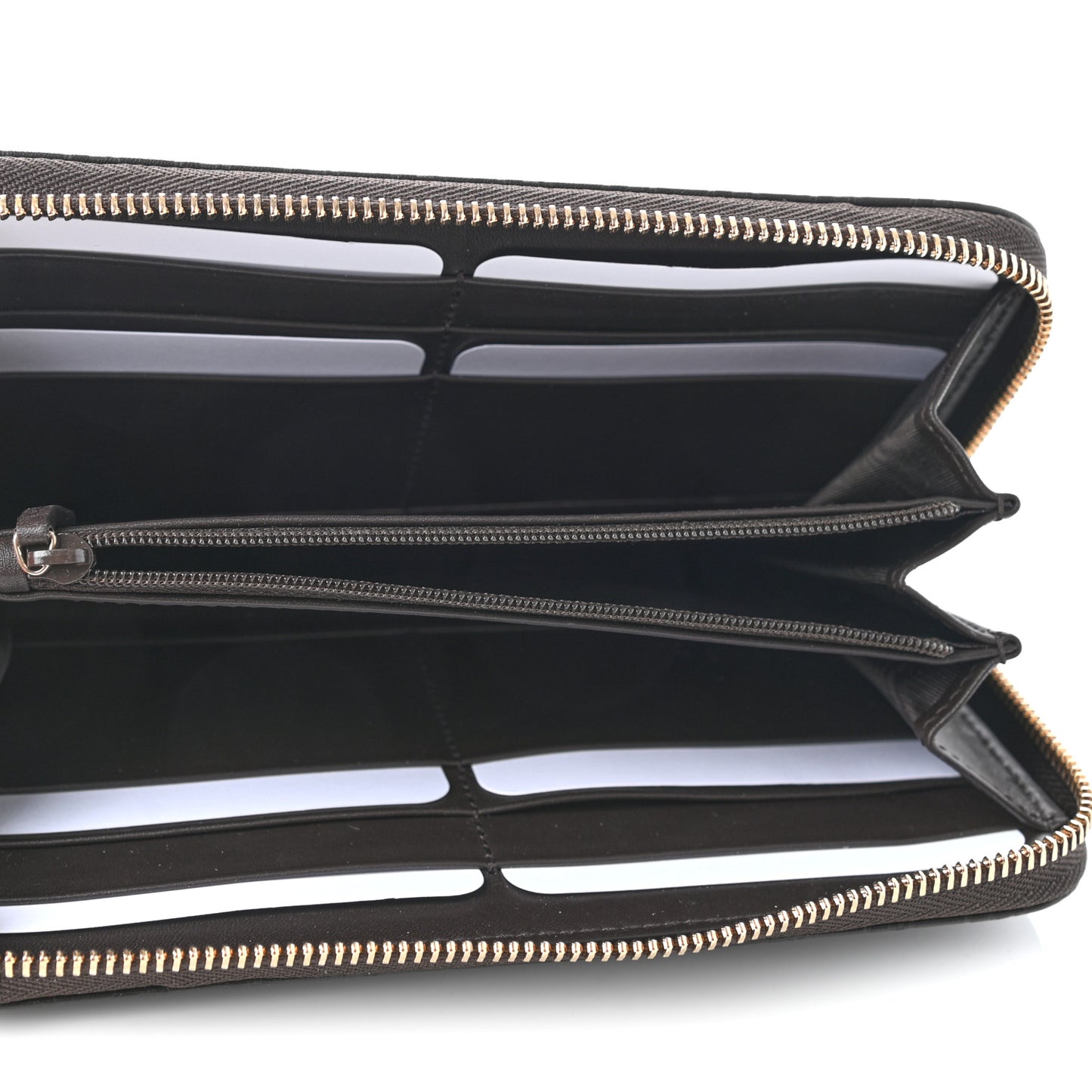 Microguccissima Large Zip Around Organizer Wallet Brown