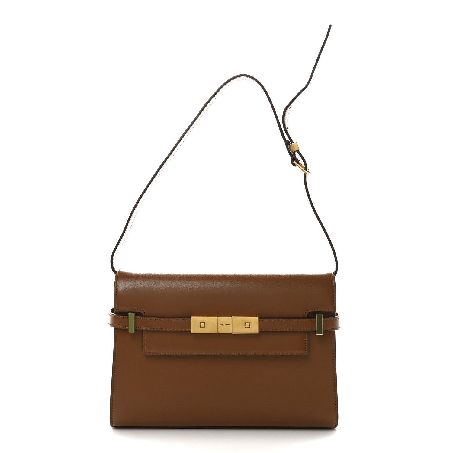 Saint Laurent Smooth Calfskin Small Manhattan Shoulder Bag Cognac 1 of 11