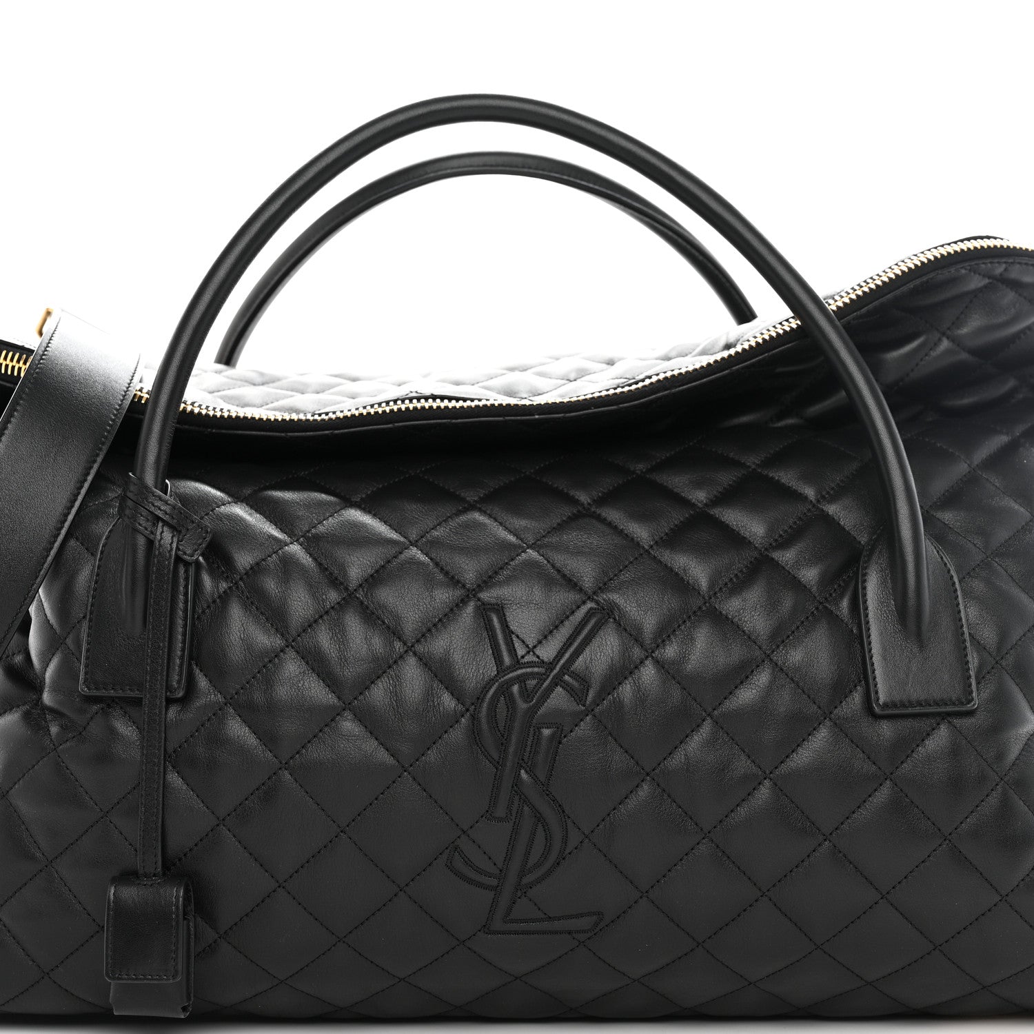 Saint Laurent Calfskin Quilted ES Giant Travel Bag Black 6 of 9