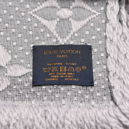 Louis Vuitton Wool Silk Logomania Scarf Pearl Grey 4 of 4