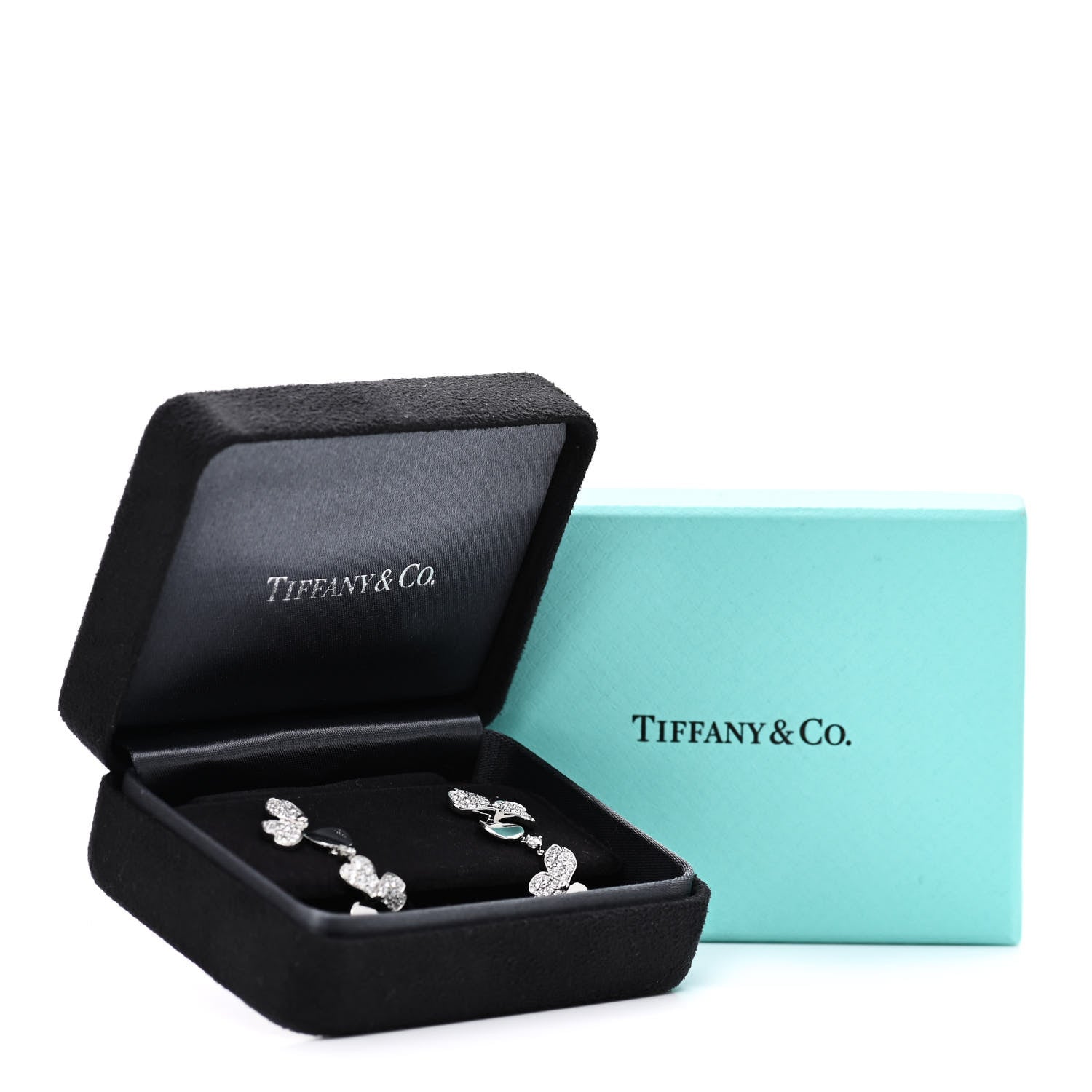 Tiffany Platinum Diamond Paper Flowers Cluster Drop Earrings 5 of 5
