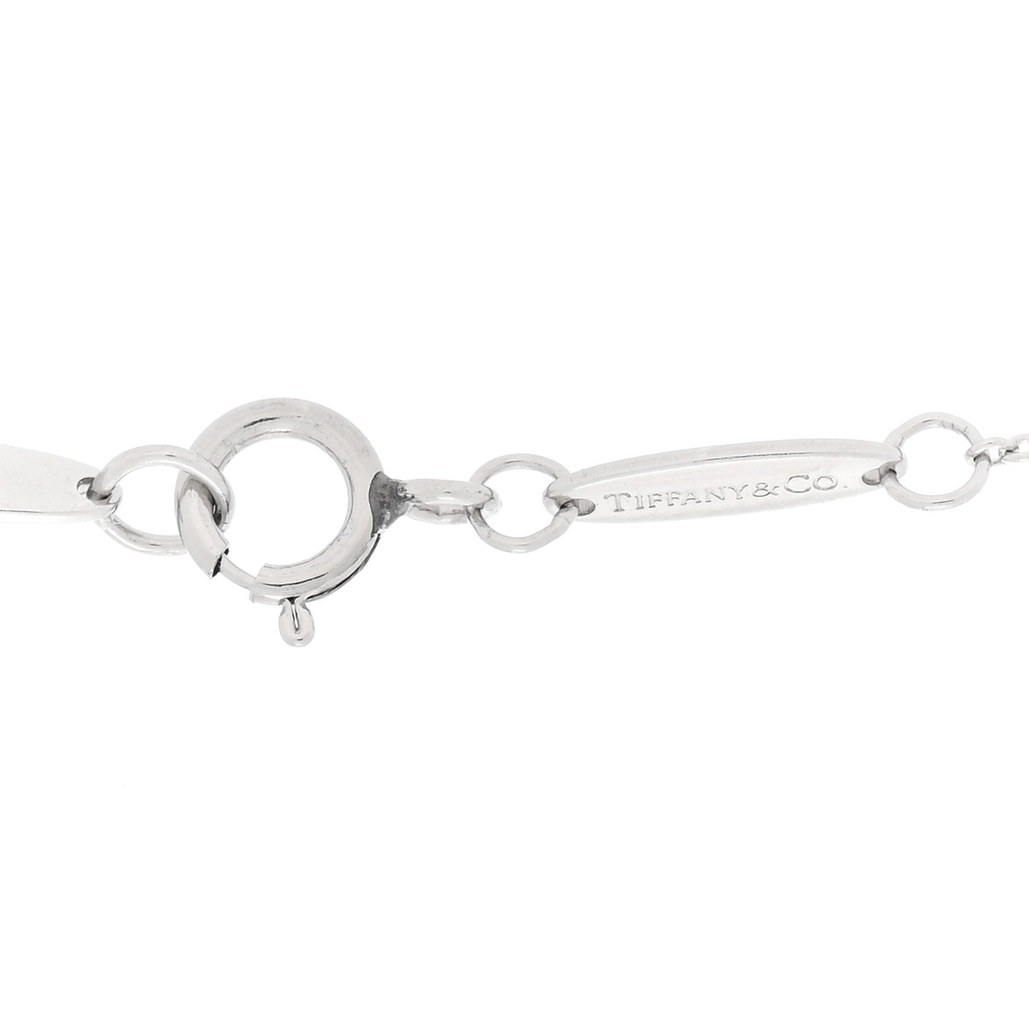 Platinum Diamond 11mm Elsa Peretti Bean Pave Pendant Necklace