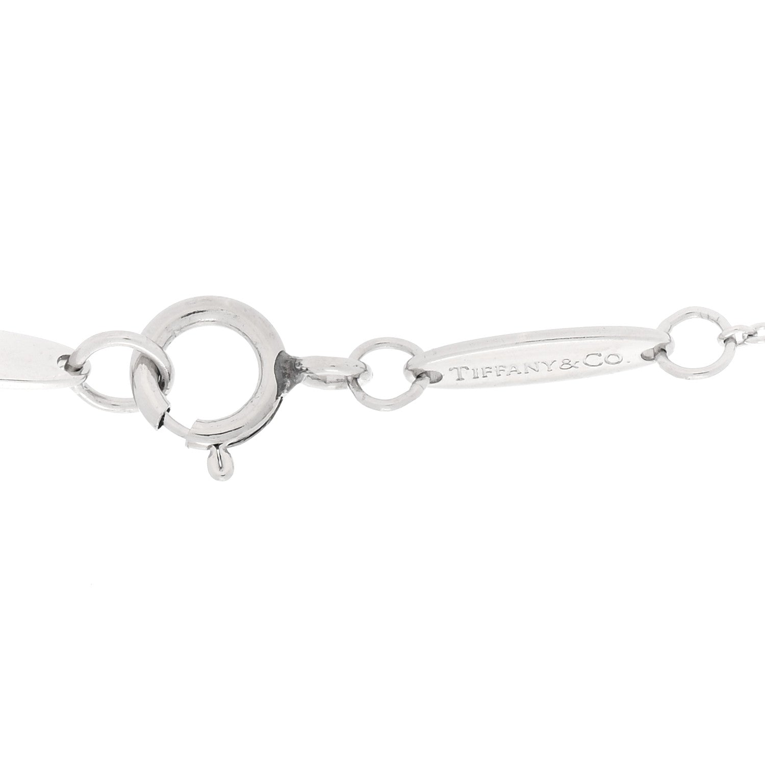 Tiffany Platinum Diamond 11mm Elsa Peretti Bean Pave Pendant Necklace 3 of 6