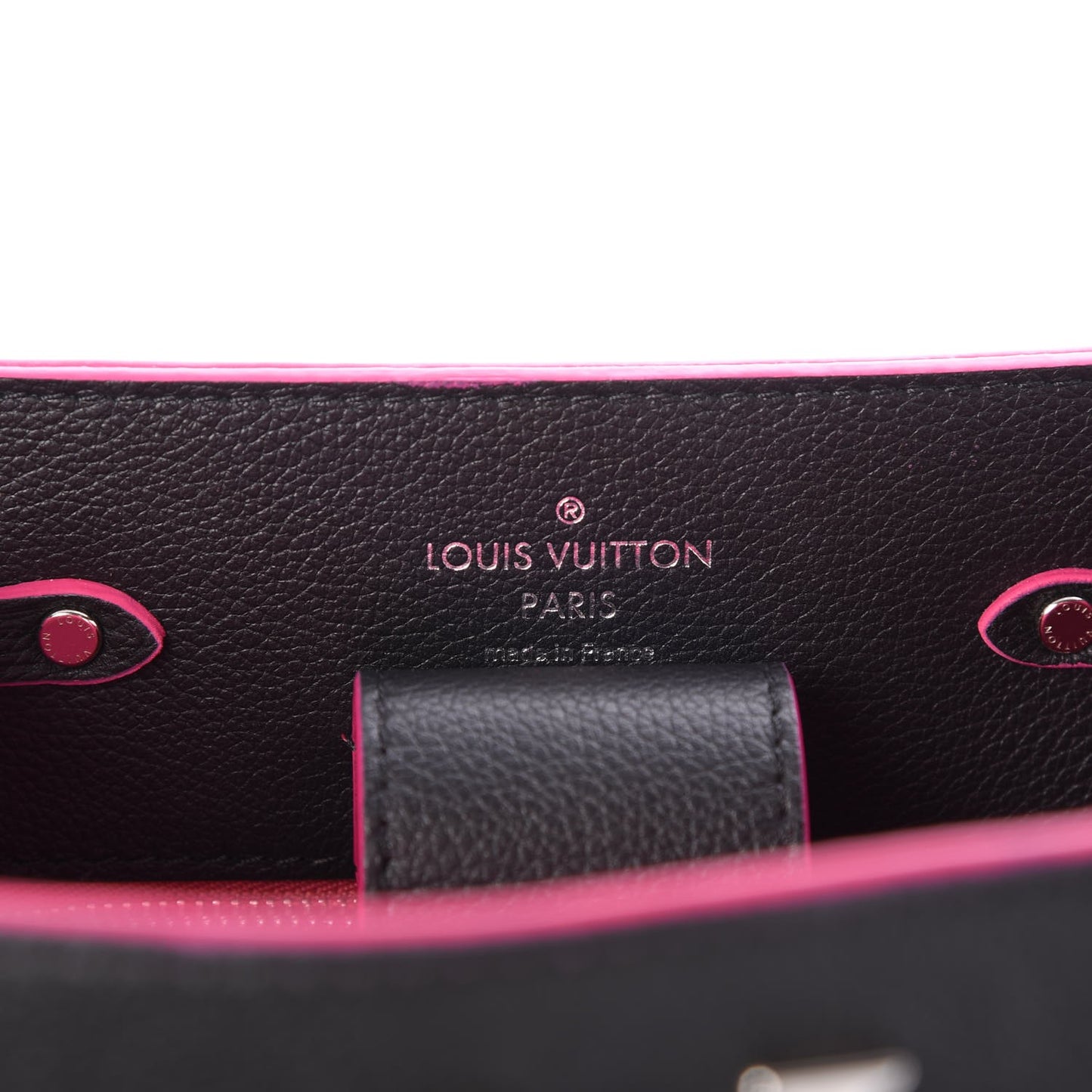 Calfskin Lockme Bucket Black