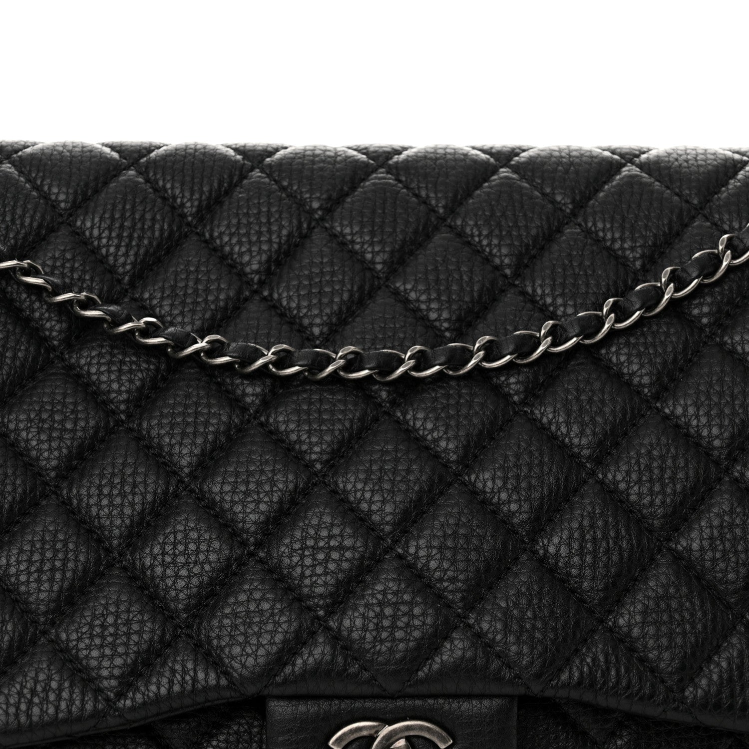 Chanel Grained Calfskin Quilted Small XXL Travel Flap Bag Black 8 of 11