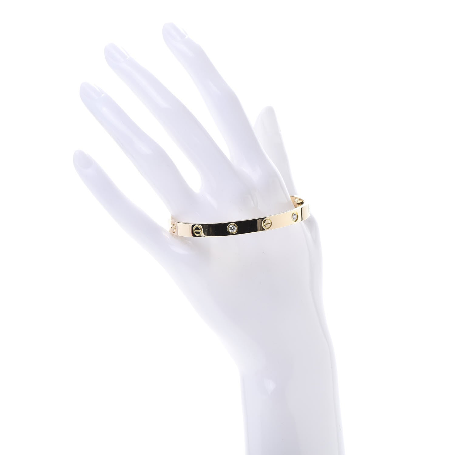 Cartier 18K Yellow Gold 4 Diamond LOVE Bracelet 18 2 of 7