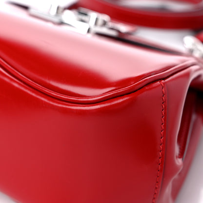 Gucci Regent Calfskin Bamboo Mini Lady Lock Top Handle Bag Hibiscus Red 9 of 13