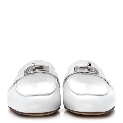 Hermes Calfskin Oz Mules 37.5 White 2 of 9
