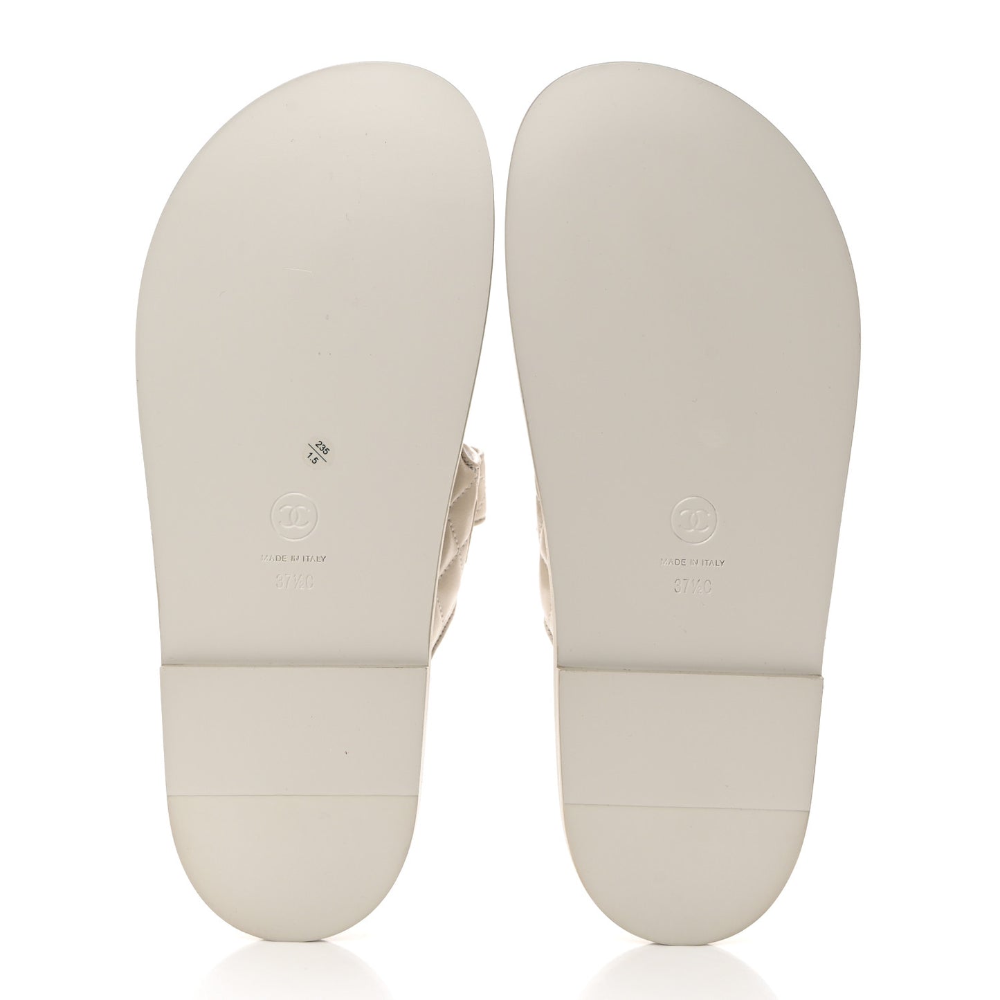 Laminated Lambskin Quilted Velcro Dad Sandals 37.5 White