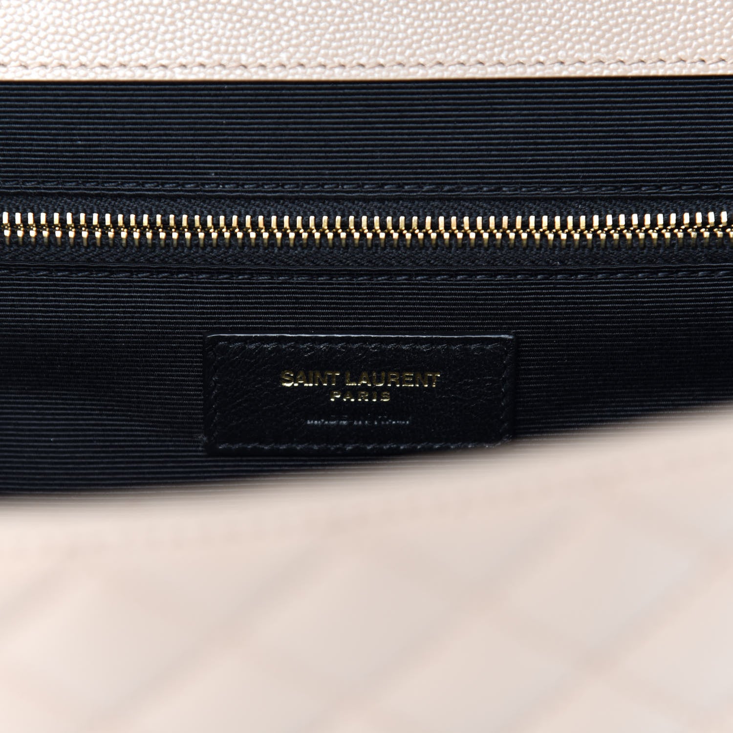 Saint Laurent Grain De Poudre Mixed Matelasse Large Triquilt Monogram Satchel Dark Beige 6 of 11