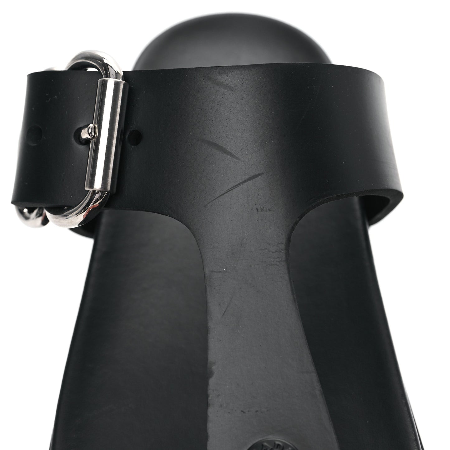 EVA Rubber Buckled Lug Sole 20mm Thong Sandals 38 Black