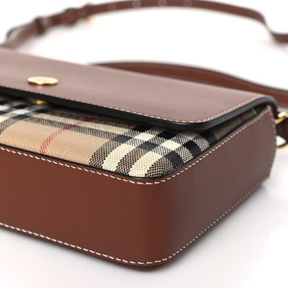 Burberry Calfskin Vintage Check Penny Bag Archive Beige Tan 8 of 8