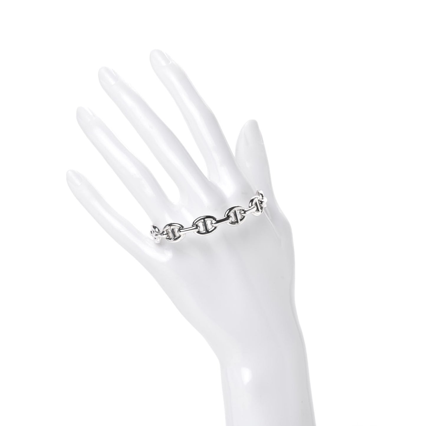 Sterling Silver MM Chaine d'Ancre Enchainee Cuff Bracelet LG